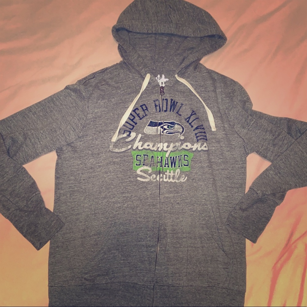 Seattle Seahawks Super Bowl Zip-up Hoodie NWOT
